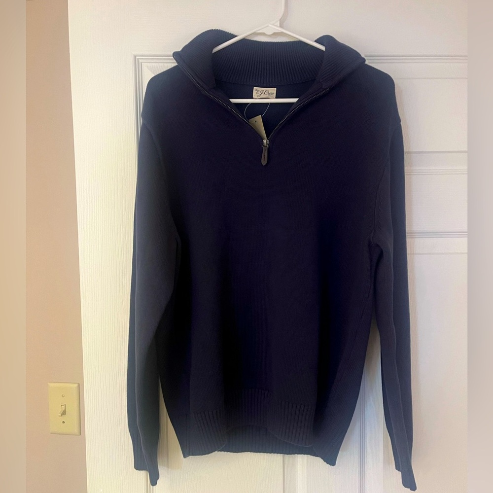 J. Crew Men’s Navy Blue Knit Quarter Zip